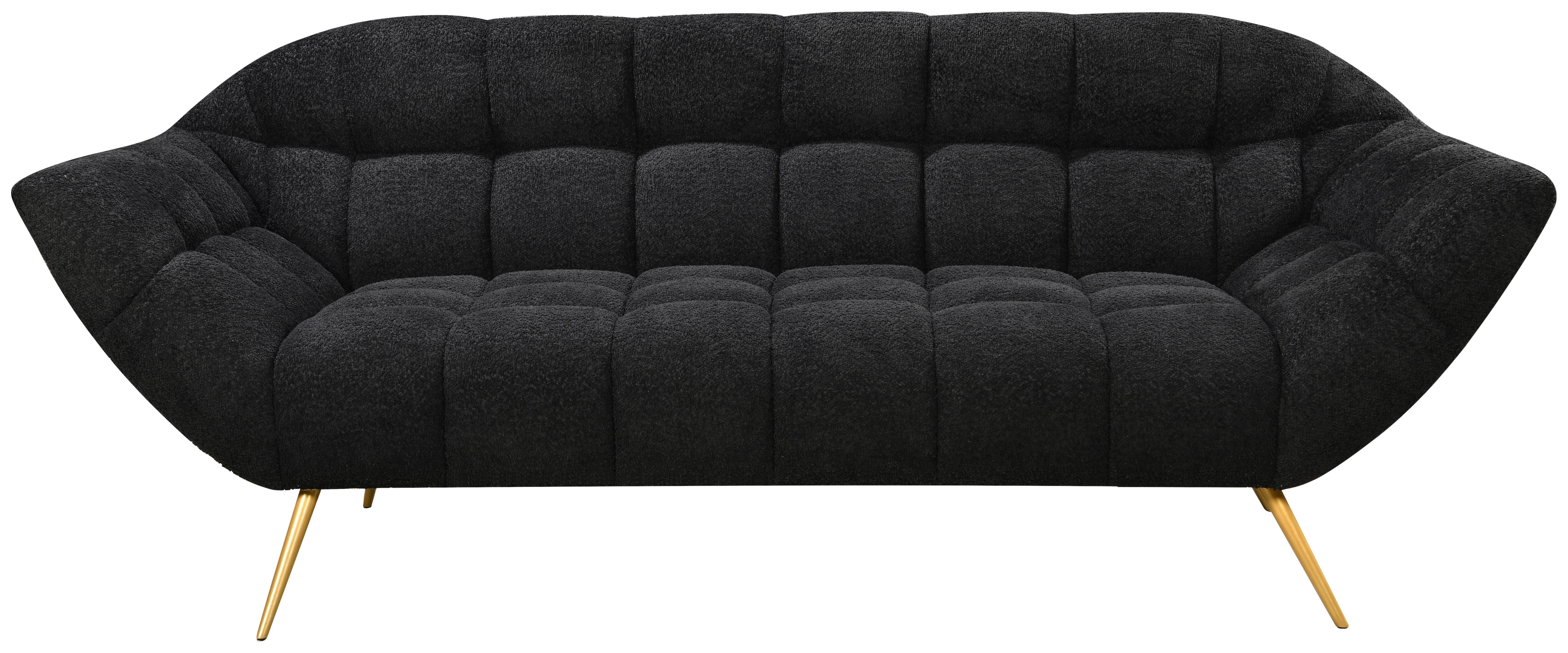Trosed Janine, Črna - zlate barve/črna, Design, kovina/tekstil (220/85/85cm) - Livetastic