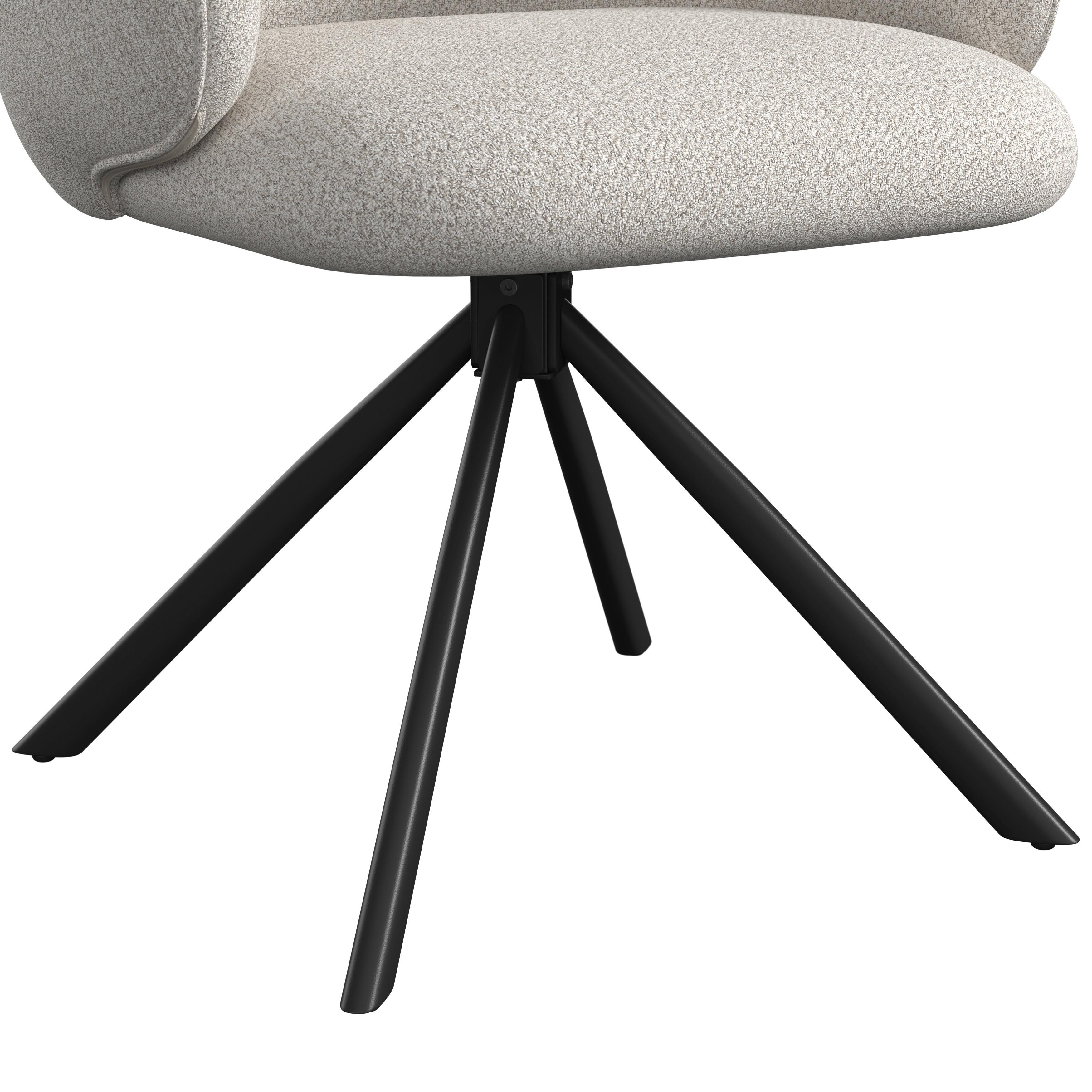 STOL MED ARMSTÖD LIORA - svart/cremefärgad, Modern, metall/textil (58/84/61cm) - Bessagi Home