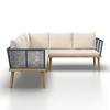 LOUNGESET JULINA - akaciefärgad/cremefärgad, Modern, metall/trä (205/76/72cm) - Bessagi Garden