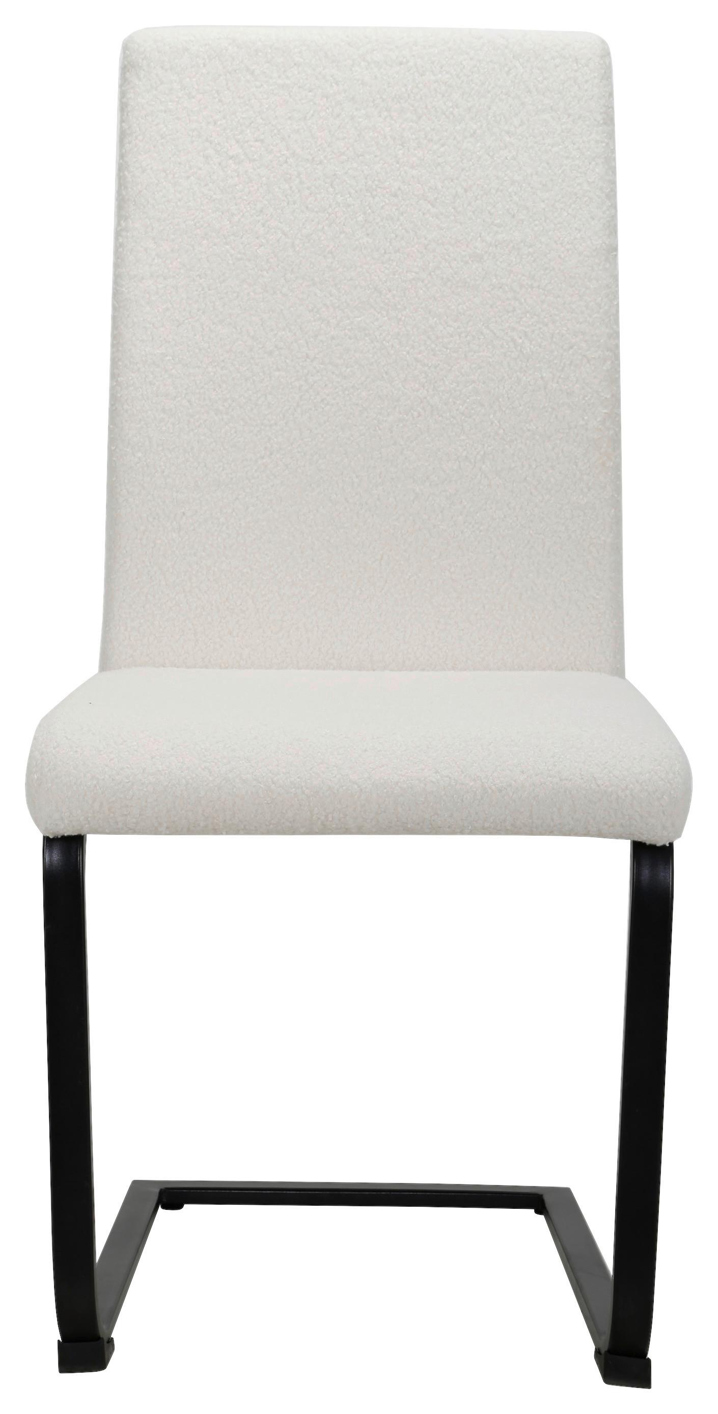 Nihajni Stol Teddy, Bela, Pliš - črna/bela, Moderno, kovina/tekstil (48/99/60cm)