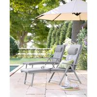 Sonnenliege 6cm dicke Matratze Grau - Grau, Basics, Textil/Metall (61/39/183cm) - Modante