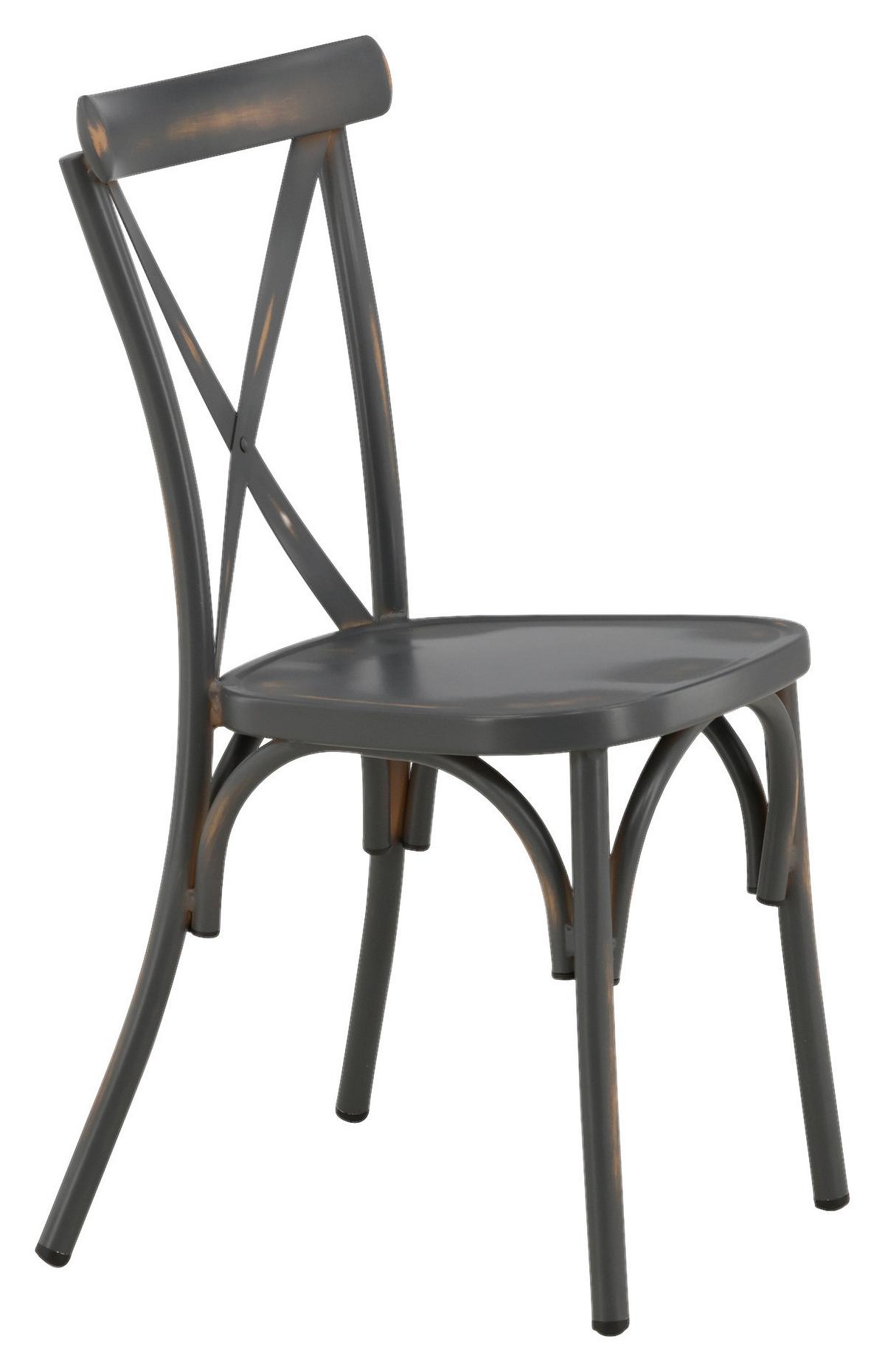 Gartenstuhl 2er-Set Tablas ca. 48x88x48 cm Schwarz - Schwarz, KONVENTIONELL, Metall (48/88/48cm) - Gardenson