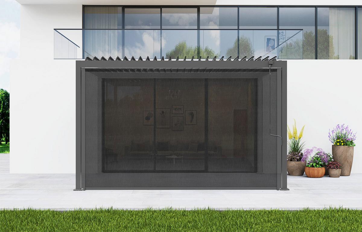 Pergola-Rollo Anthrazit - Anthrazit, Basics, Metall (371/231,5/9cm) - Gardenson