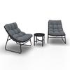 Balkonset Elia Grau Metall/Outdoorstoff +Abdeckung - Dunkelgrau/Grau, MODERN, Kunststoff/Textil - Bessagi Garden