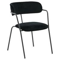 Stuhl-Set Arrow 2er-Set ca. 58x79 cm Samt Schwarz - Schwarz, Design, Textil/Metall (58/79/61cm) - Livetastic