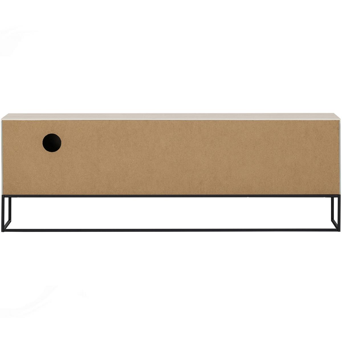 Lowboard Silas Grau B: 180cm - Schwarz/Grau, Design, Leder/Holz (180/61/44cm) - Livetastic
