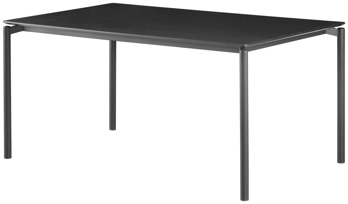 Jedilna Miza Lean, Črna, 160x90 - črna, Konvencionalno, kovina/leseni material (160/90/76cm) - P & B