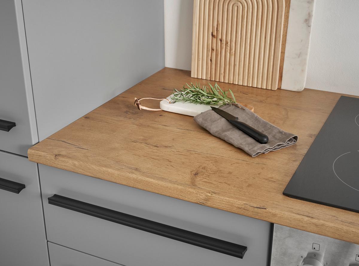 ECKKÜCHE DENVER - Eichefarben/Schwarz, Design, Holzwerkstoff/Kunststoff (220/175cm) - P & B