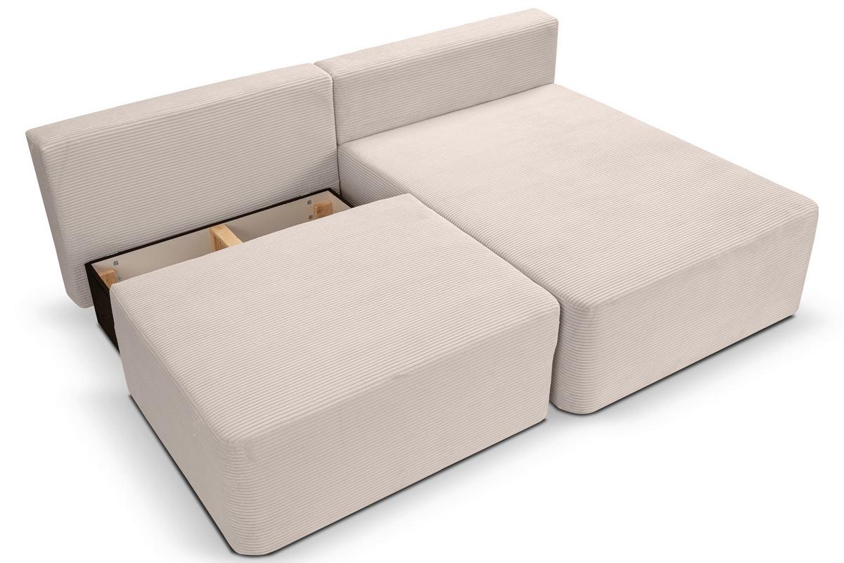 Ecksofa Amsterix Graubeige Schlaffunktion - Greige/Schwarz, Basics, Holz/Kunststoff (213/158cm) - MID.YOU