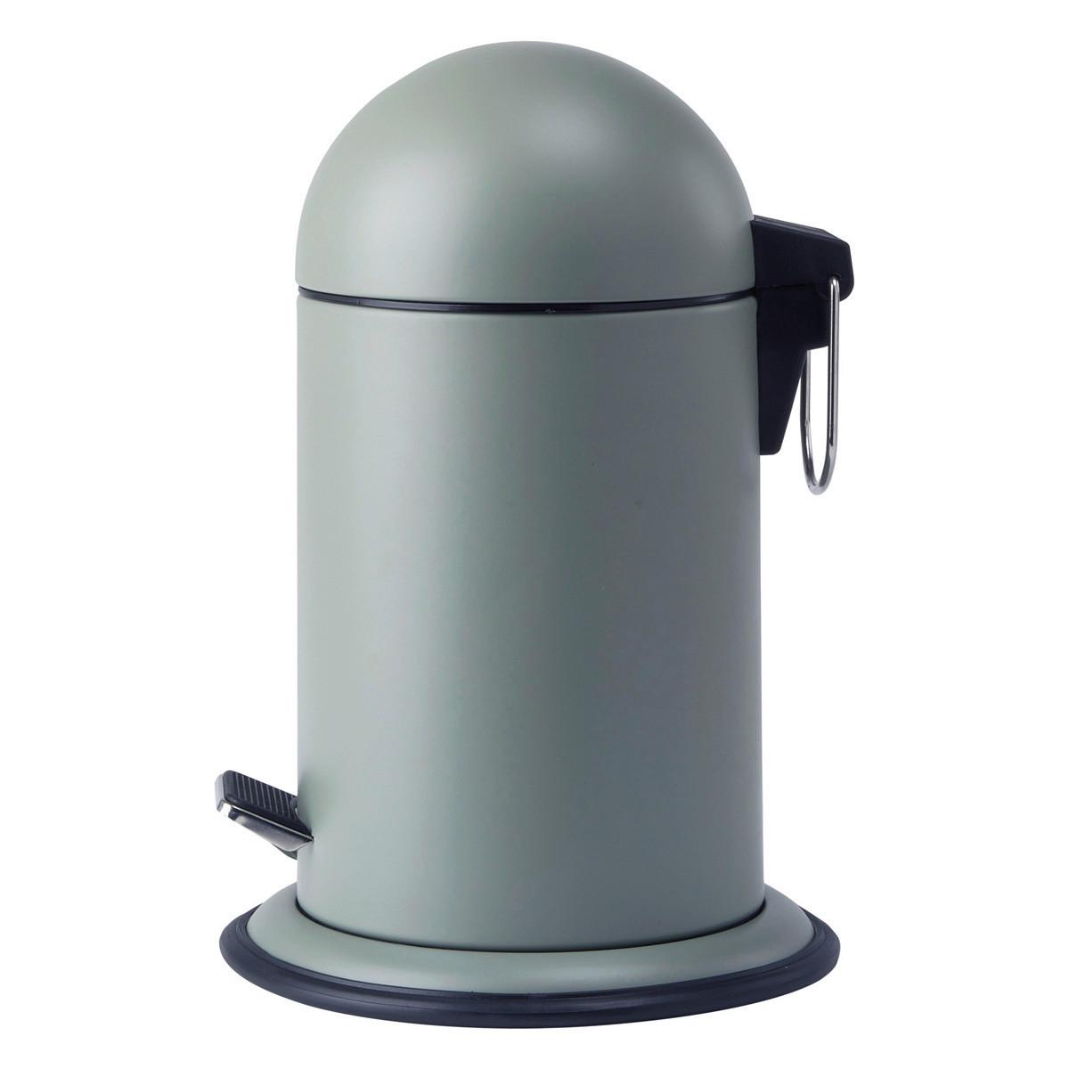 KOSZ NA ŚMIECI Z PEDAŁEM ONA - zielony/czarny, Basics, tworzywo sztuczne/metal (17/34cm) - Aquanova