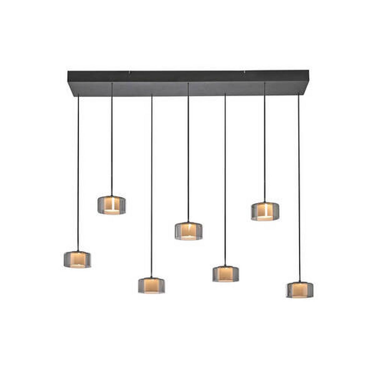 LAMPA WISZĄCA LED 2115-18 - czarny, Design, tworzywo sztuczne/metal (126/21/180cm) - Paul Neuhaus