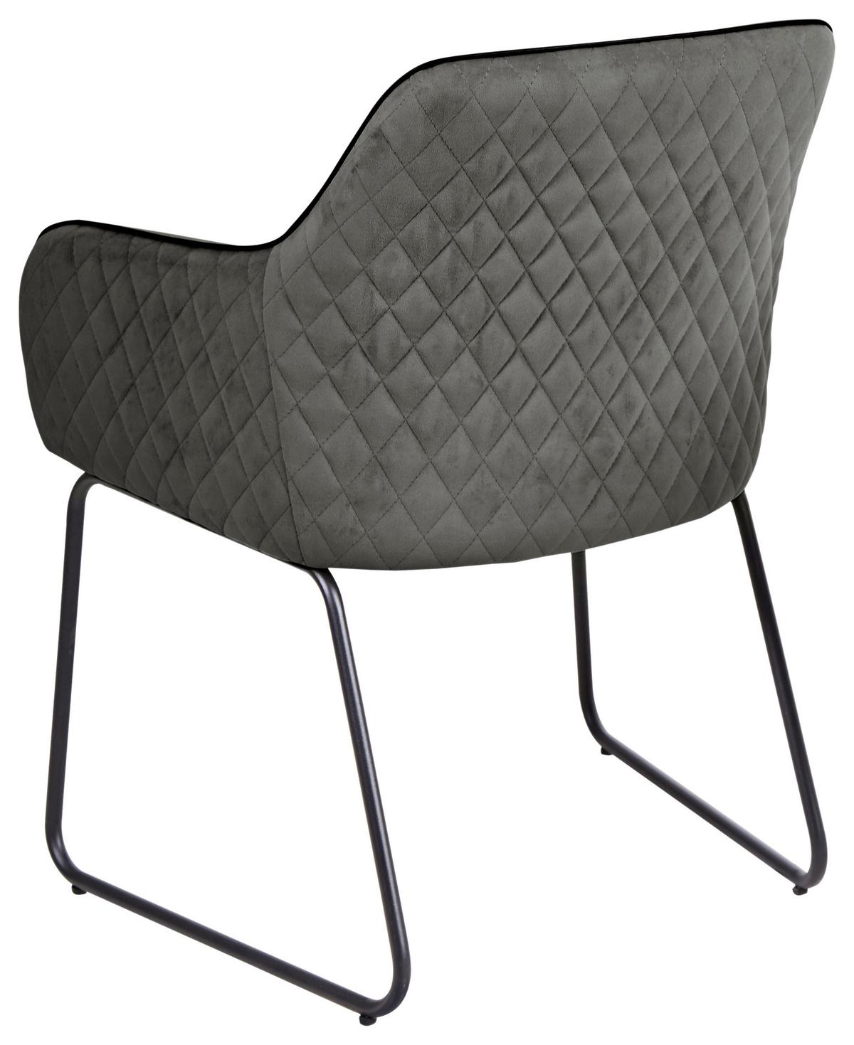 KRZESŁO Z PODŁOKIETNIKAMI HAMPTON - antracytowy/czarny, Konventionell, metal/tkanina (63/85/62cm) - SetOne by Musterring