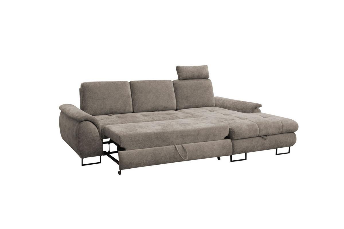 Kutna Garnitura Lago - sivo-smeđa/crna, Moderno (272/95/176cm) - Modern Living