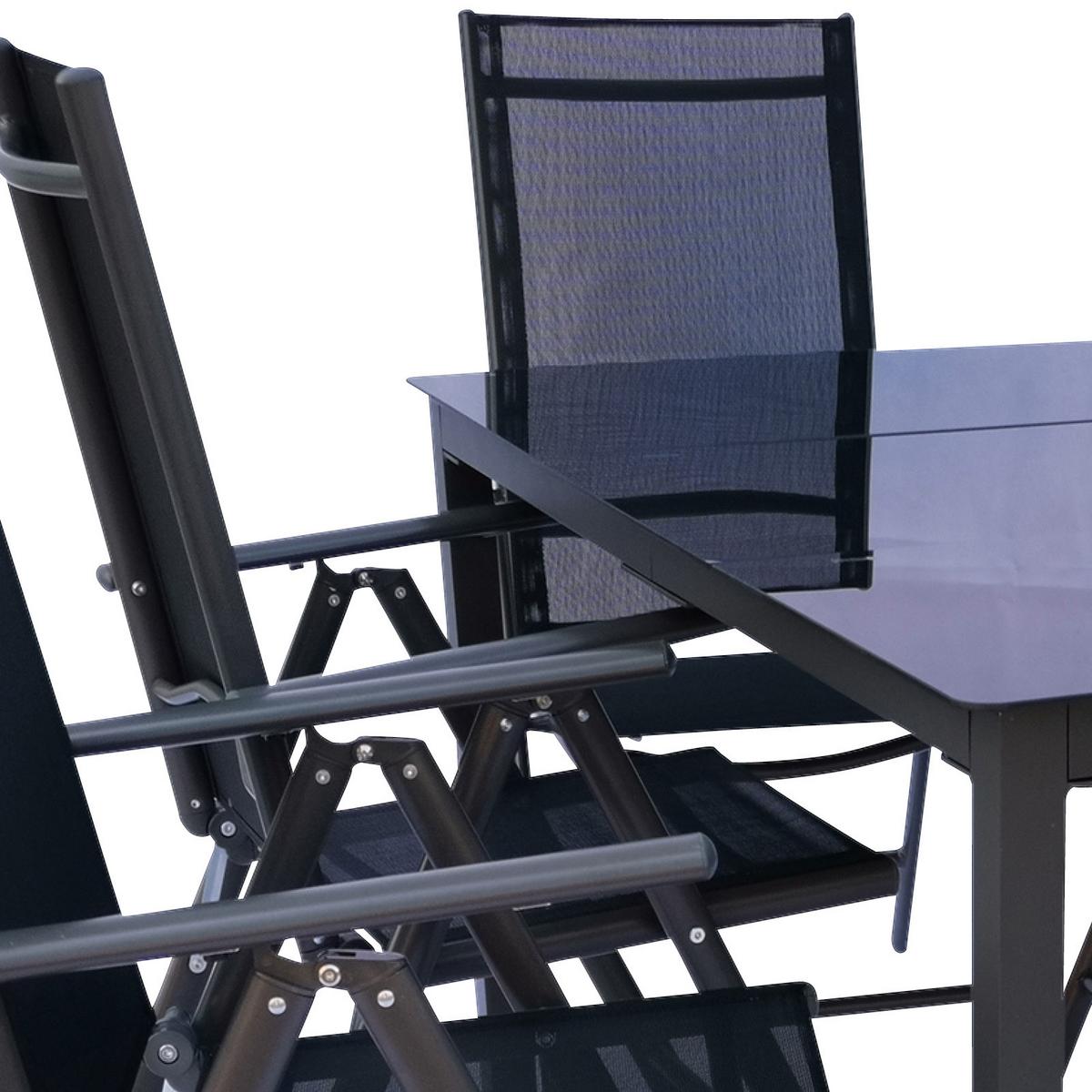 Vrtni Set Kalia, Črna, 7-Delno - črna, Basics, kovina - Gardenson