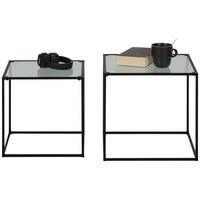 Kisasztal Szett 2 Részes Arne - fekete/átlátszó, Modern, Üveg/fém (40-35/38-35/40-35cm) - Mömax