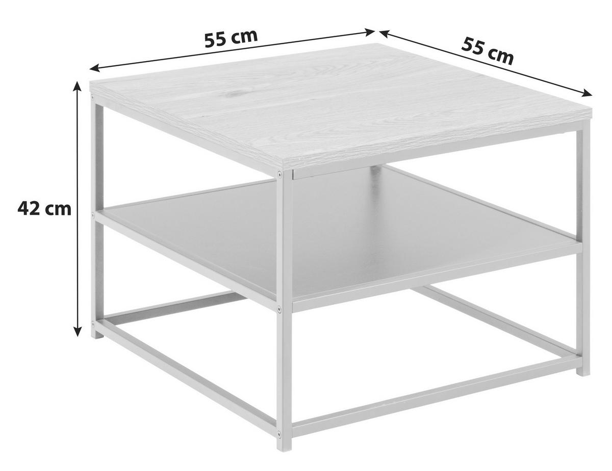 STOLIK KAWOWY GILA - kolor dębowy/czarny, Trend, materiał drewnopochodny/metal (55/55/42cm) - MID.YOU