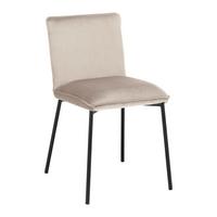 Stuhl Darla Beige Velours Gepolstert - Beige/Schwarz, MODERN, Holz/Textil (49/81/55cm) - Bessagi Home