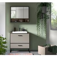 Badezimmer BAGNO 2-teilig ca.80 cm Kaschmir - Kaschmir/Schwarz, MODERN, Holzwerkstoff/Metall (80cm) - MID.YOU