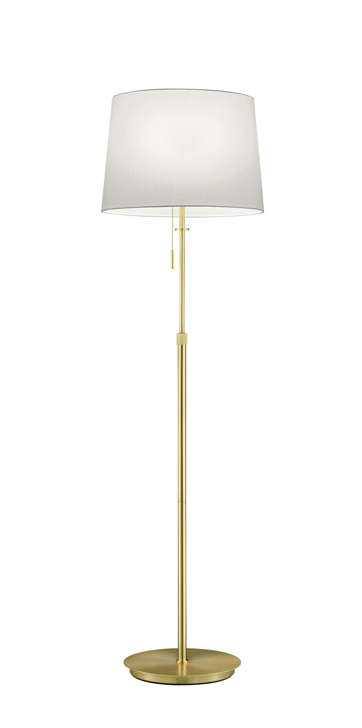 Stehleuchte Lyon Weiß max. 60 Watt - Messingfarben/Weiß, Design, Textil/Metall (46,3/180cm) - Trio Leuchten