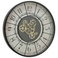 Wanduhr Metropol II in Grau/Weiß Ø ca. 57cm - Weiß/Grau, MODERN, Glas/Holzwerkstoff (57cm) - Premium Living