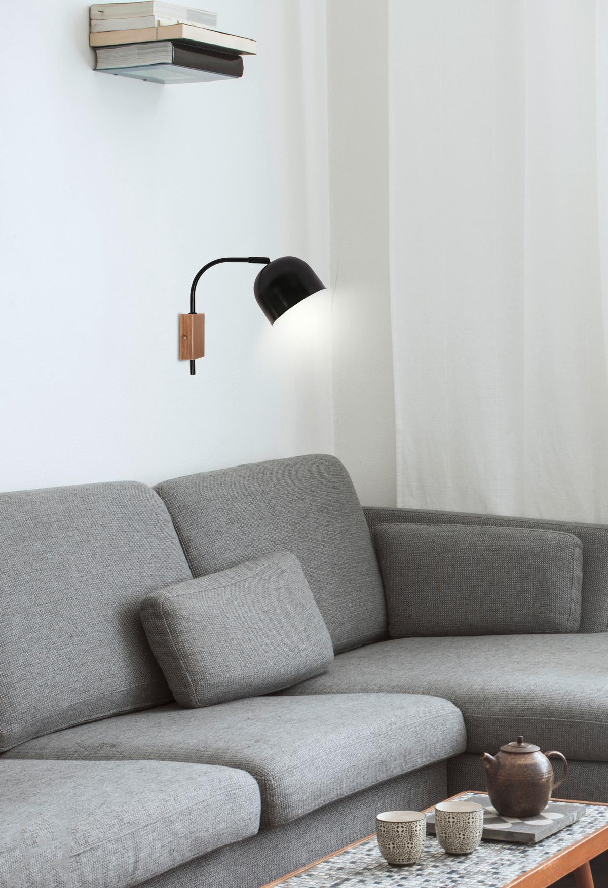 KINKIET 21-76687 - czarny, Basics, metal (12/27/22cm)