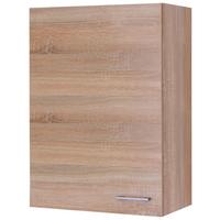 Kuhinjska Zgornja Omarica Samoa, Barva Hrasta - bela/barve aluminija, Konvencionalno, umetna masa/leseni material (60/89/32cm) - FlexWell