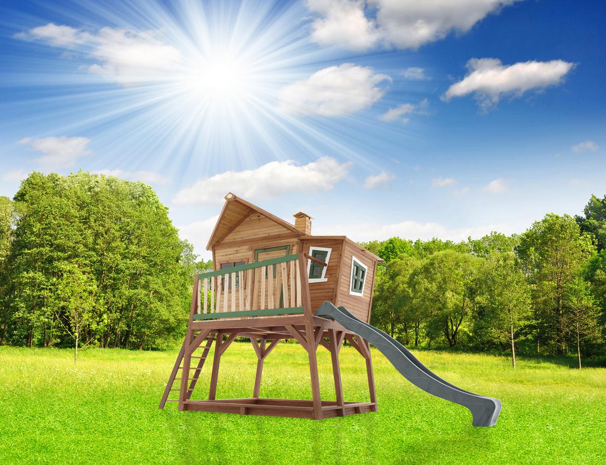 Spielhaus A030.150.00 aus Zeder Massiv - Braun/Naturfarben, KONVENTIONELL, Holz (435/291/180cm) - Ambia Garden