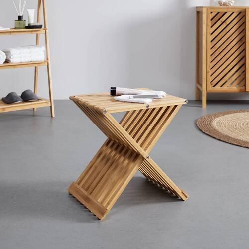Hocker Bonny Naturfarben Bambus - Naturfarben, MODERN, Naturmaterialien (40/45/32cm) - Bessagi Home