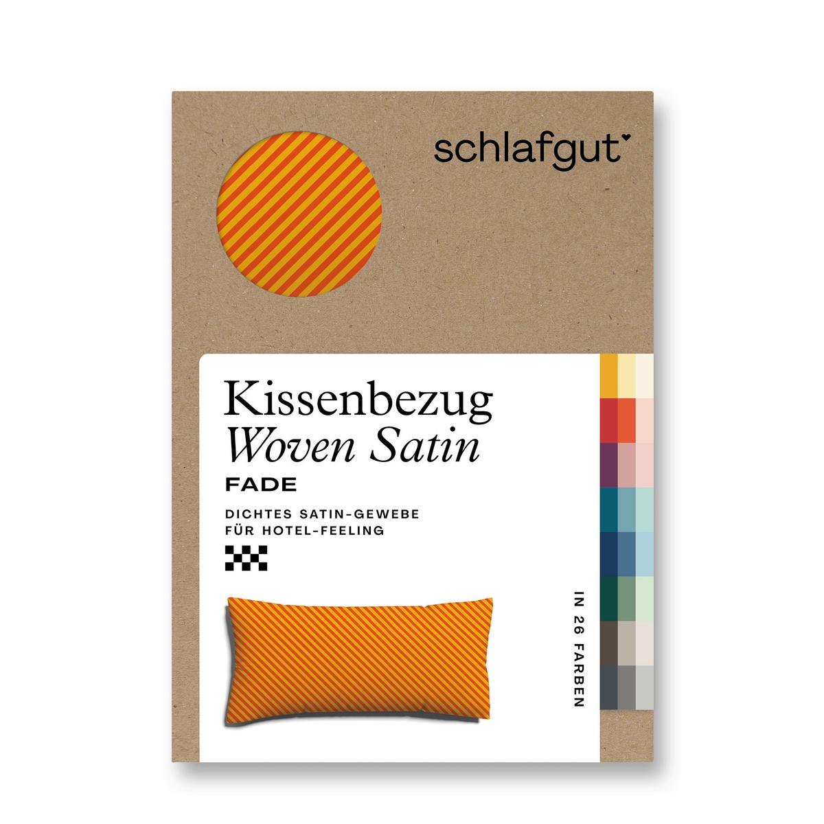 Kopfpolsterbezug Woven Satin Gelb/Rot ca. 40x80cm - Gelb/Rot, Basics, Textil (40/80cm) - Schlafgut