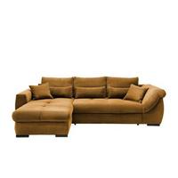 Wohnlandschaft Frederico Goldfarben Cord - Goldfarben/Schwarz, MODERN, Holz/Textil (188/302cm) - MID.YOU