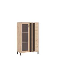 Highboard Laval Schwarz/Eiche Artisan - Schwarz/Eiche Artisan, MODERN, Holzwerkstoff/Kunststoff (80/129/40cm) - P & B