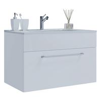 Kombiniran Umivalnik Badinos, Bela - srebrne barve/bela, Moderno, kovina/leseni material (80cm) - MID.YOU