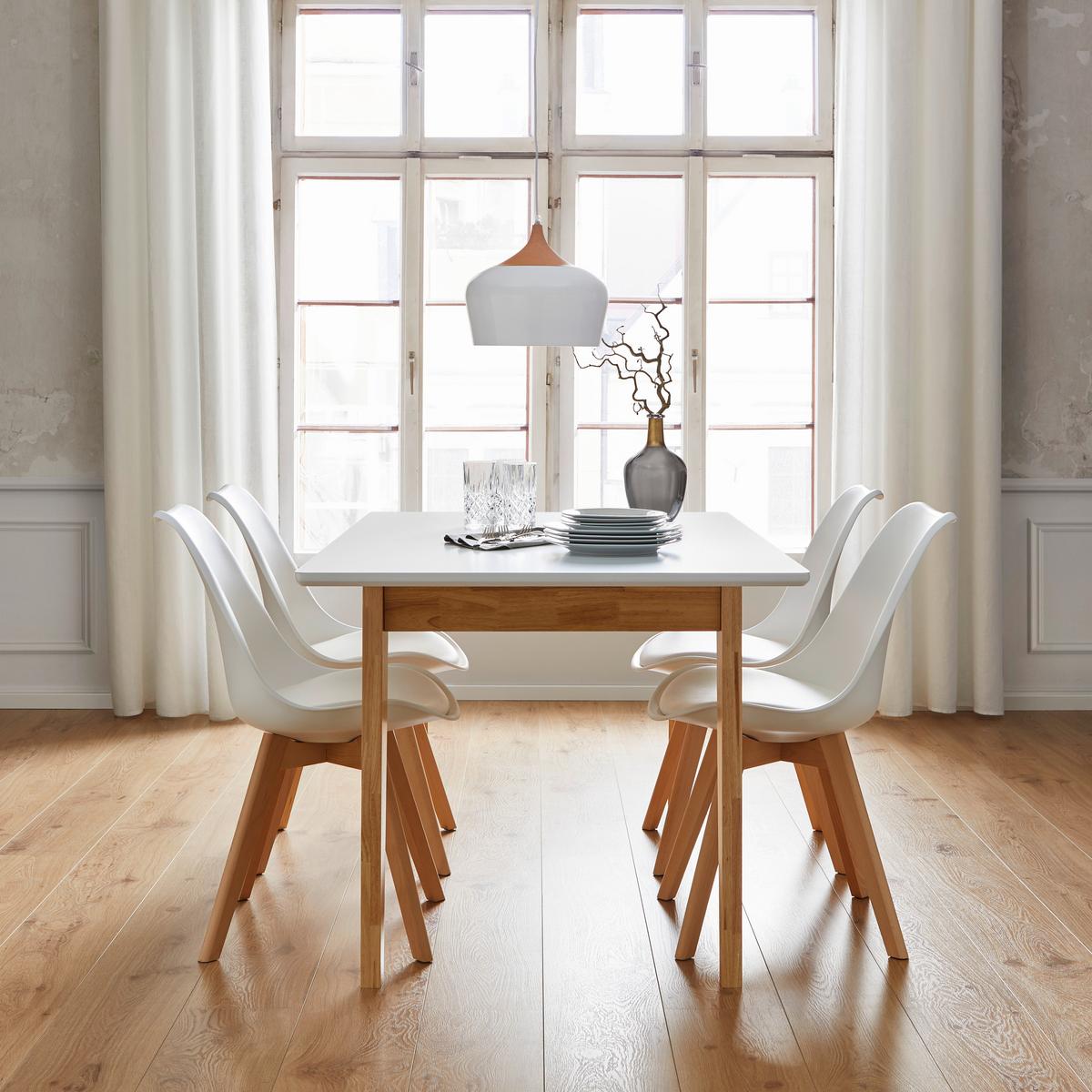 Stol Judy, Bela - bela/barve bukve, Moderno, umetna masa/tekstil (49/81/58cm) - Bessagi Home