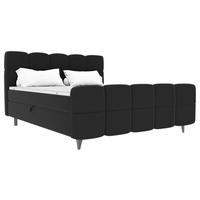 Boxbett Mona Schwarz ca. 140x200cm - Schwarz, KONVENTIONELL, Kunststoff/Textil (140/200cm) - Mömax