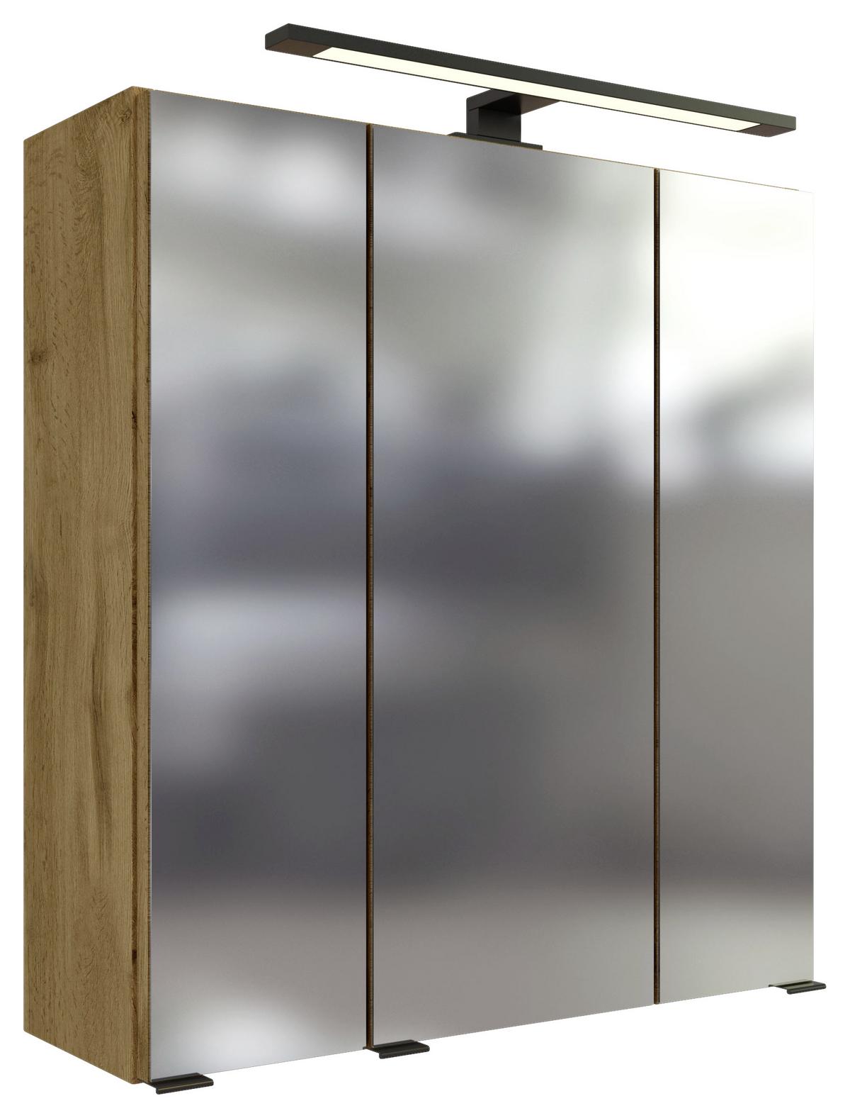 Badmöbel-Set Manchester B: 120 cm Eiche Wotan Dekor - Eichefarben, MODERN, Holzwerkstoff (120cm) - Held
