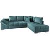 Wohnlandschaft Alvito Petrol Nylon/Mikrofaser - Silberfarben/Petrol, Design, Holz/Textil (298/202cm) - MID.YOU