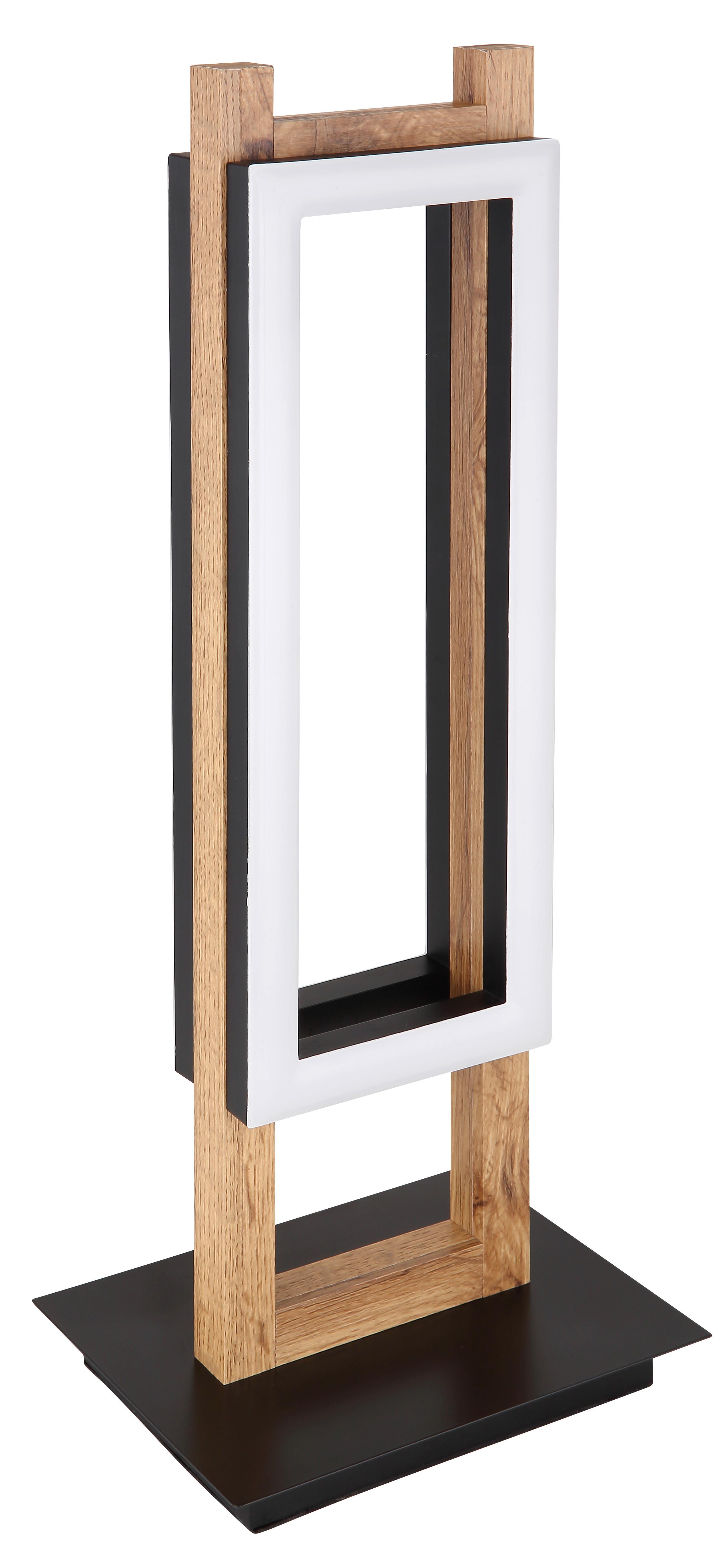 LED-Tischleuchte 57266T in Schwarz/Dunkelbraun max. 20 W - Dunkelbraun/Opal, Design, Holzwerkstoff/Kunststoff (20/15/50cm) - Globo