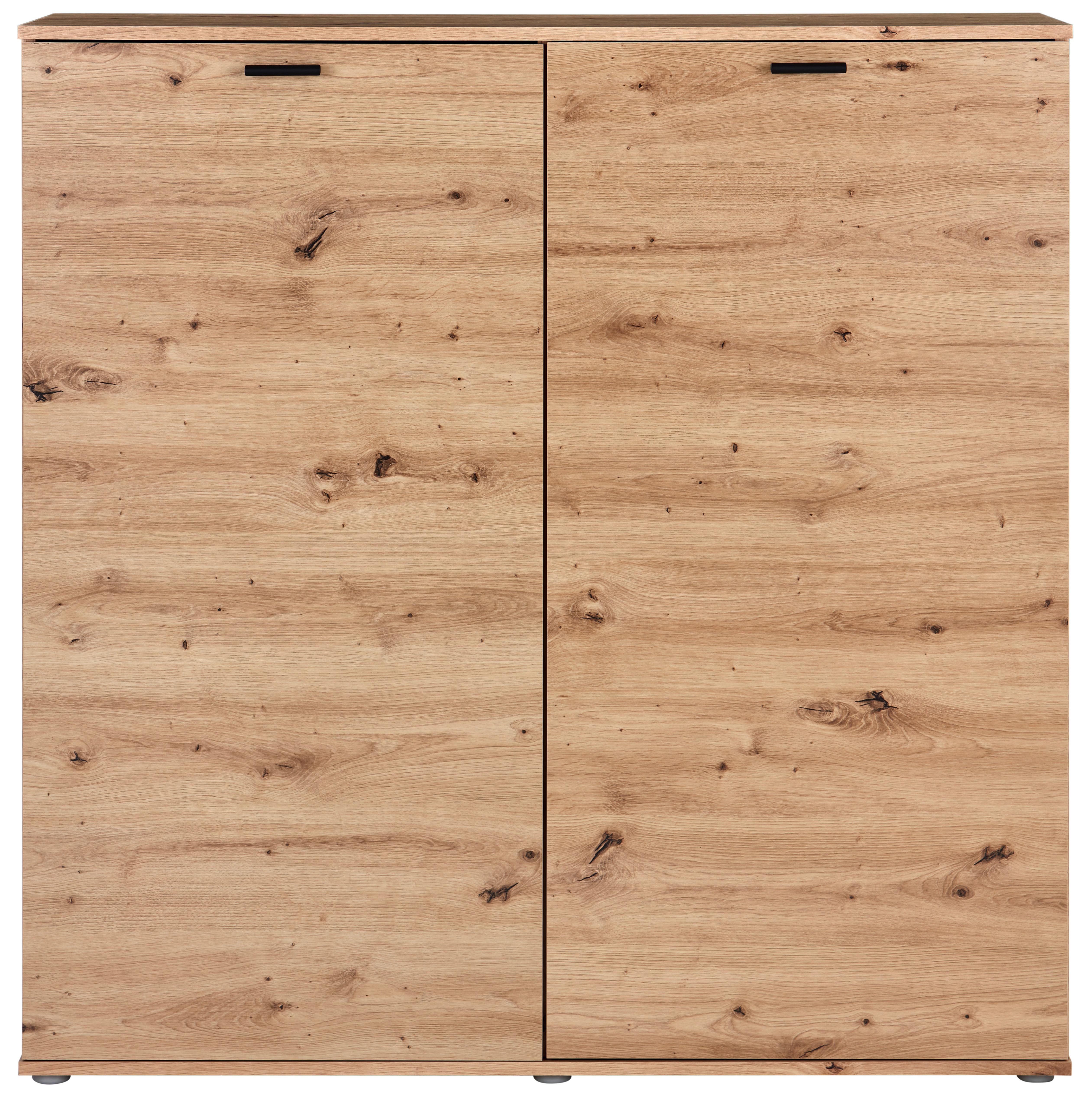 Dulap pentru pantofi BOOT 2 - culoare lemn stejar, Modern, material pe bază de lemn (120/125/37cm) - Modern Living