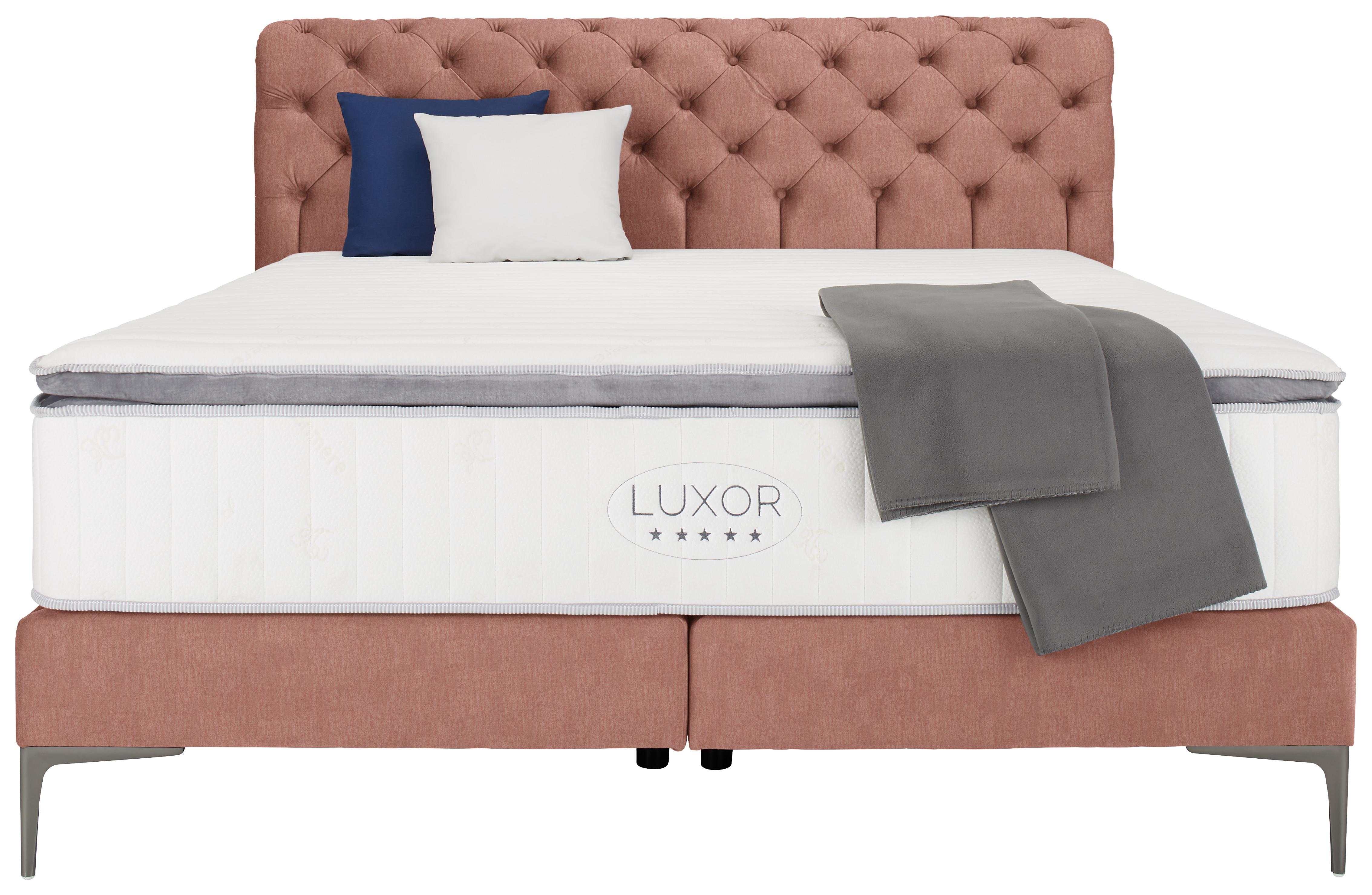 Boxspringbett ca. 180x200cm - Koralle/Schwarz, ROMANTIK / LANDHAUS, Holz/Holzwerkstoff (180/200cm) - Premium Living