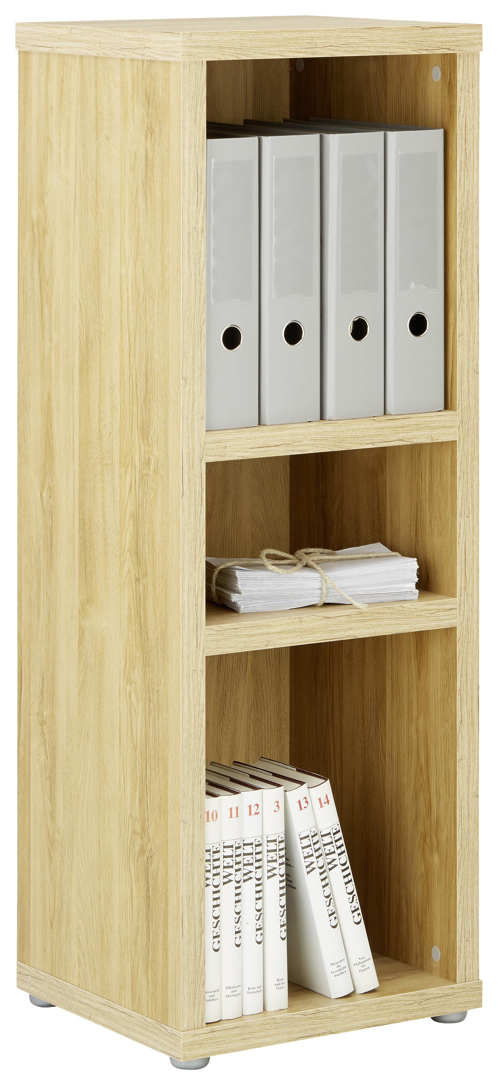 Regal Eichefarben - Eichefarben/Alufarben, MODERN, Holzwerkstoff/Kunststoff (40/112,8/37cm) - Premium Living