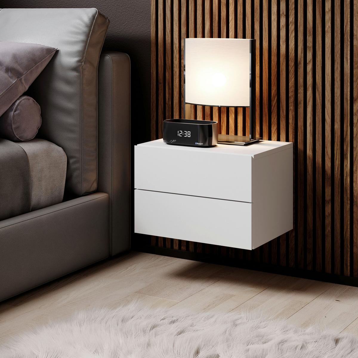 SZAFKA NOCNA CABO - biały, Modern, materiał drewnopochodny (42/28/30cm) - Livetastic