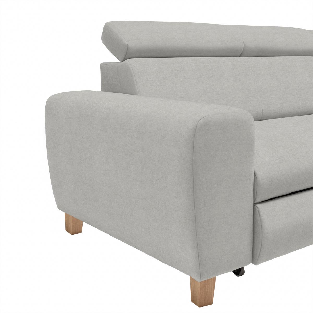 Ecksofa Lugo Hellgrau - Hellgrau, MODERN, Holz/Kunststoff (266/98/205cm) - Mömax