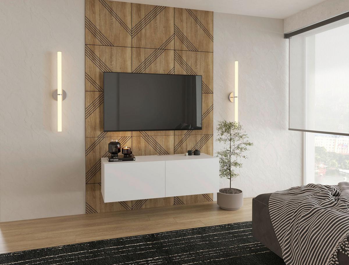 KOMODA NISKA NEWNIQ - biały, Design, materiał drewnopochodny (240/36,7/45cm) - Hom`in