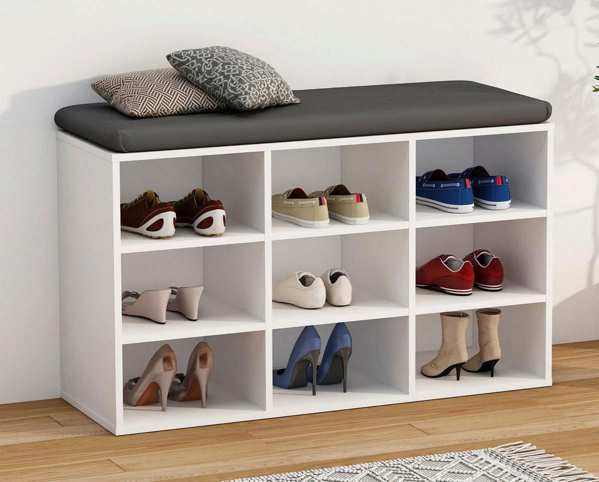 Schuhregal HINSOL Weiß ca. 80x50x30 cm - Weiß, Design, Holzwerkstoff (80/50/30cm) - MID.YOU