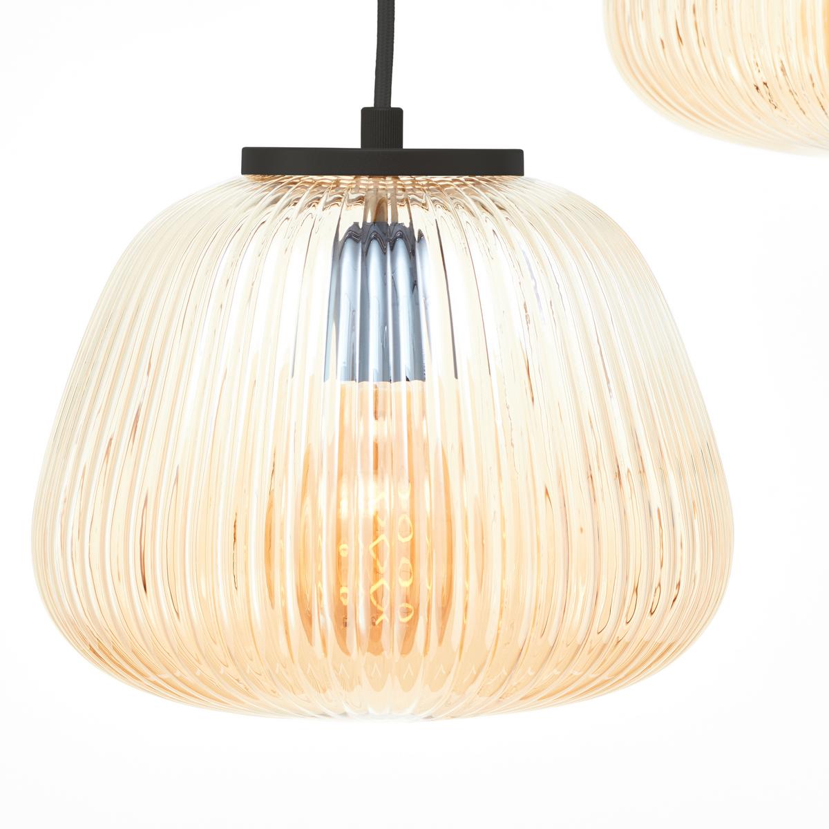 Hängeleuchte Kaizen Bernsteinfarben max. 40 Watt - Bernsteinfarben, Basics, Glas/Metall (95/25/150cm) - Brilliant