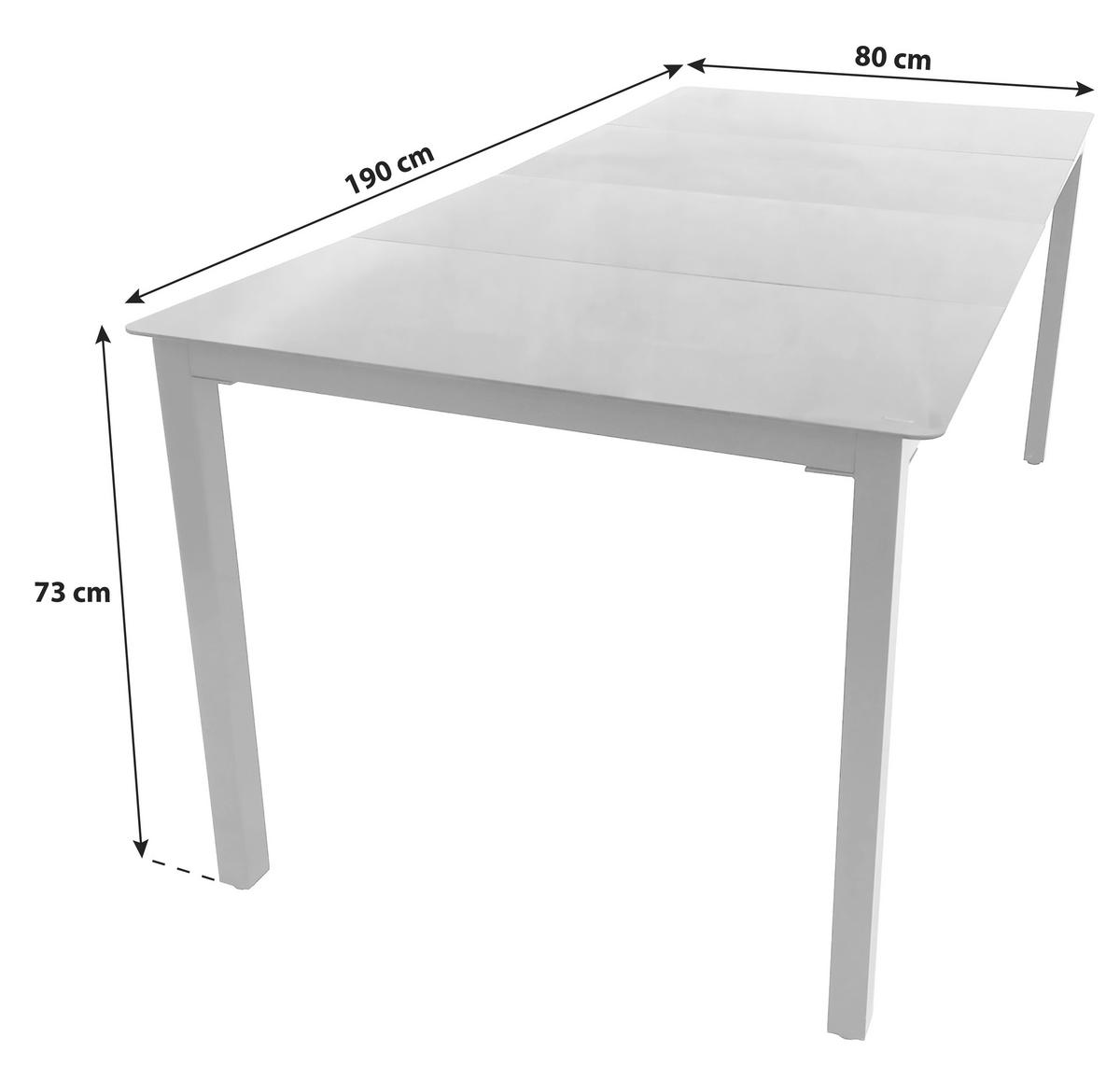 Vrtna Miza Rina, 190x80cm - črna, Basics, kovina/steklo (190/80/73cm) - Gardenson