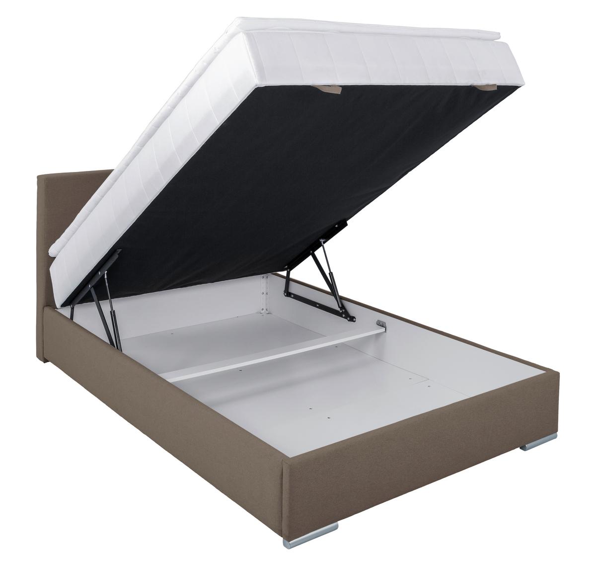 Tapecirani Krevet Cosi - boje blata/boje pijeska, Konvencionalno, drvo/metal (140/200cm)