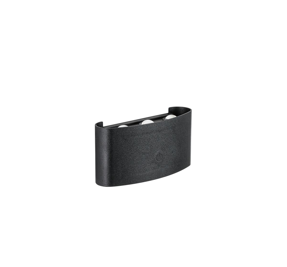 LED-Wandleuchte Beide Schwarz max. 2,5 Watt - Schwarz, MODERN, Kunststoff/Metall (5,25/17/8,5cm) - Mömax