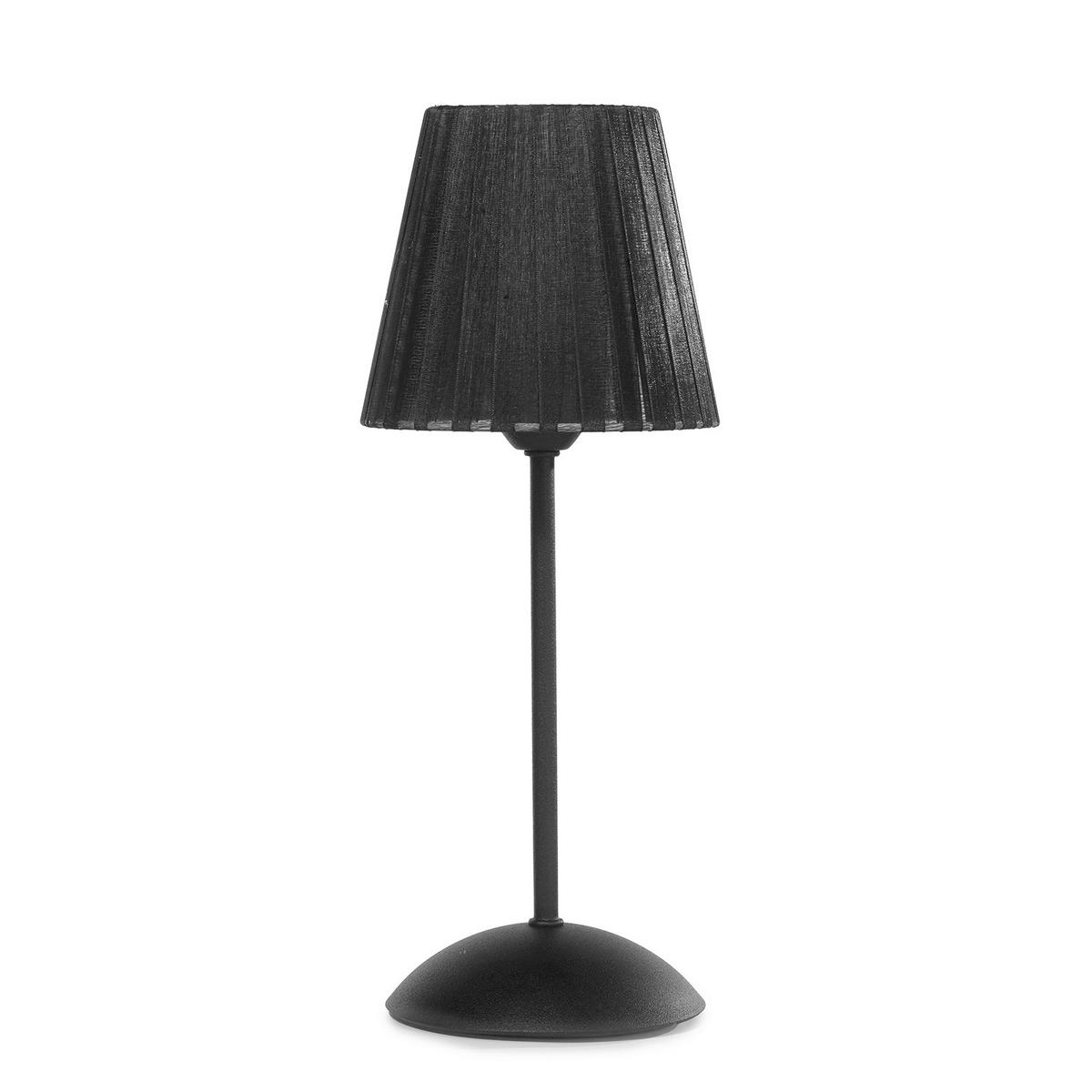 Nachttischleuchte Loris nero Schwarz max. 6 Watt - Schwarz, Basics, Textil/Metall (15/15/36cm)