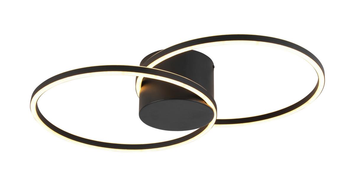 Led Mennyezeti Lámpa Elian - fekete, Modern, műanyag/fém (71/45/13cm) - Visiona